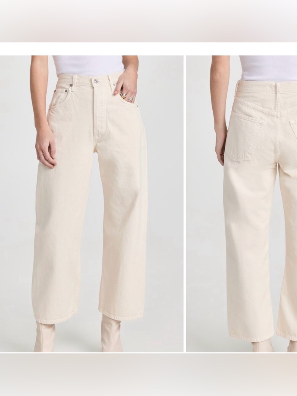Rag & Bone . High Rise Balloon Barrel Pants . Ivory . Sz.24 🤍